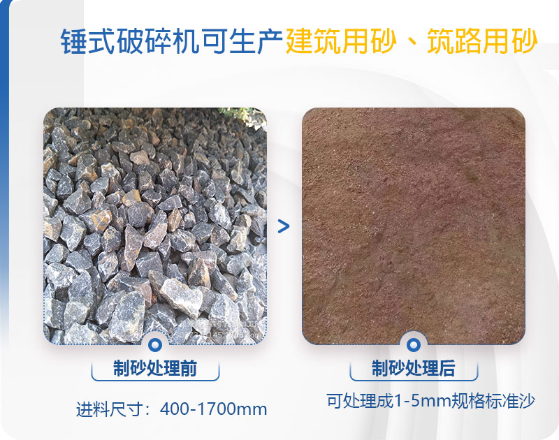 pcz1615重錘破可以制砂嗎，附現(xiàn)場(chǎng)視頻